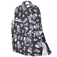 Skull-crossbones-seamless-pattern-holiday-halloween-wallpaper-wrapping-packing-backdrop Double Compartment Backpack by Ravend