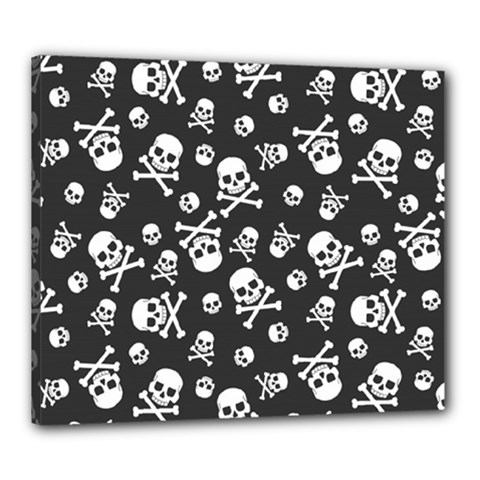 Skull Crossbones Seamless Pattern Holiday-halloween-wallpaper Wrapping Packing Backdrop Canvas 24  X 20  (stretched) by Ravend