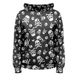 Skull Crossbones Seamless Pattern Holiday-halloween-wallpaper Wrapping Packing Backdrop Women s Pullover Hoodie