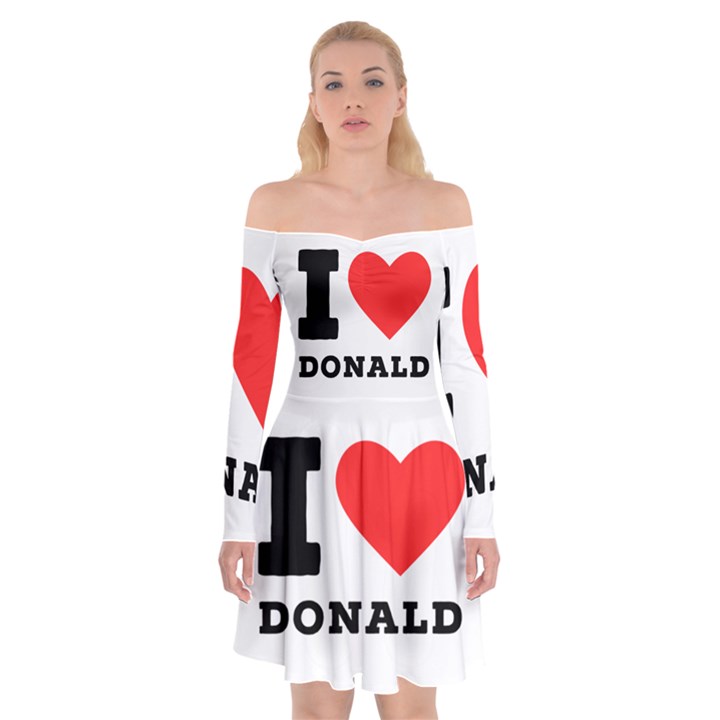 I love donald Off Shoulder Skater Dress