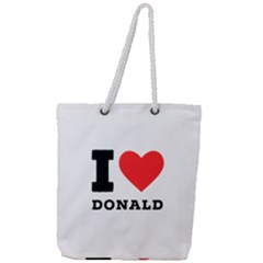 I Love Donald Full Print Rope Handle Tote (large) by ilovewhateva