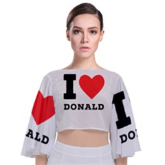 I Love Donald Tie Back Butterfly Sleeve Chiffon Top by ilovewhateva