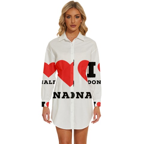 I Love Donald Womens Long Sleeve Shirt Dress by ilovewhateva