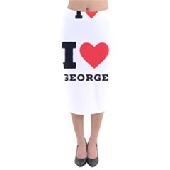 I Love George Velvet Midi Pencil Skirt by ilovewhateva