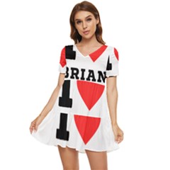 I Love Brian Tiered Short Sleeve Babydoll Dress by ilovewhateva