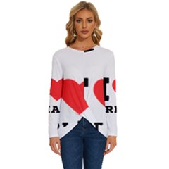 I Love Brian Long Sleeve Crew Neck Pullover Top