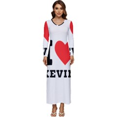 I Love Kevin Long Sleeve Longline Maxi Dress by ilovewhateva