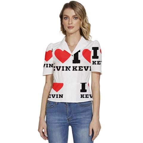 I Love Kevin Puffed Short Sleeve Button Up Jacket by ilovewhateva