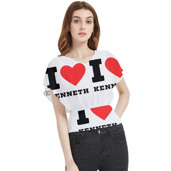 I love kenneth Butterfly Chiffon Blouse