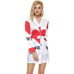 I Love Kenneth Long Sleeve Satin Robe by ilovewhateva