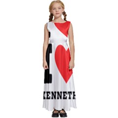 I Love Kenneth Kids  Satin Sleeveless Maxi Dress by ilovewhateva