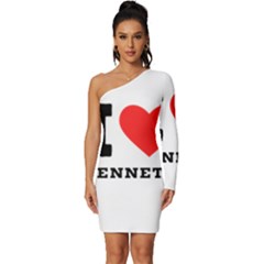 I Love Kenneth Long Sleeve One Shoulder Mini Dress by ilovewhateva