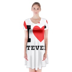 I Love Steven Short Sleeve V-neck Flare Dress by ilovewhateva