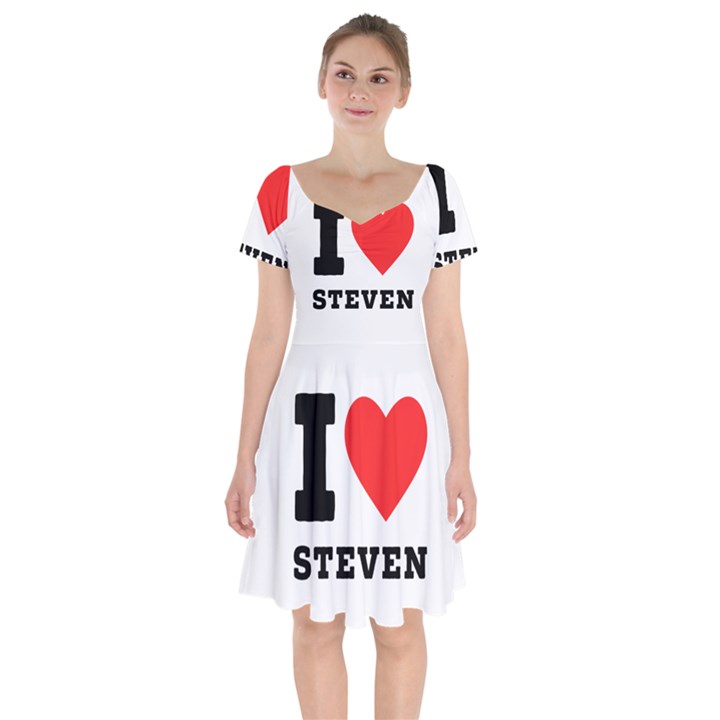 I love steven Short Sleeve Bardot Dress