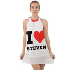 I Love Steven Halter Tie Back Chiffon Dress by ilovewhateva