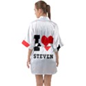 I love steven Half Sleeve Satin Kimono  View2