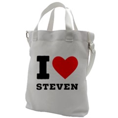 I love steven Canvas Messenger Bag