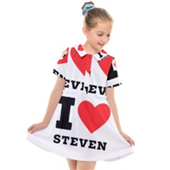 I Love Steven Kids  Short Sleeve Shirt Dress by ilovewhateva