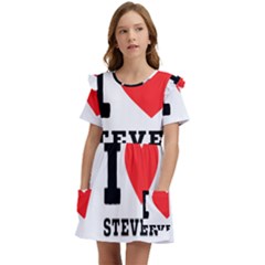 I Love Steven Kids  Frilly Sleeves Pocket Dress by ilovewhateva