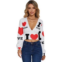 I Love Steven Long Sleeve Deep-v Velour Top by ilovewhateva