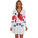 I love steven Long Sleeve Deep V Mini Dress  View1