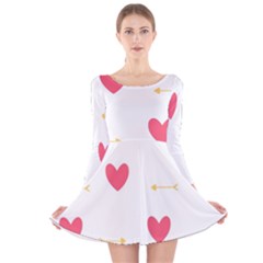 Hearts-36 Long Sleeve Velvet Skater Dress by nateshop