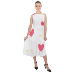 Hearts-36 Midi Tie-back Chiffon Dress by nateshop