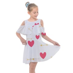 Hearts-36 Kids  Shoulder Cutout Chiffon Dress by nateshop