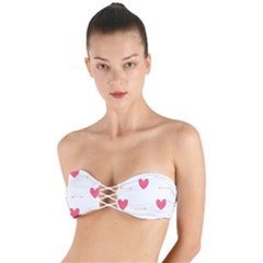 Hearts-36 Twist Bandeau Bikini Top by nateshop