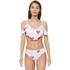 Hearts-36 Ruffle Edge Tie Up Bikini Set	 by nateshop