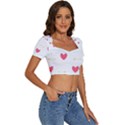 Hearts-36 Short Sleeve Square Neckline Crop Top  View3