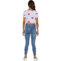 Hearts-36 Short Sleeve Square Neckline Crop Top  View4