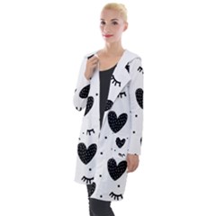 Hearts-57 Hooded Pocket Cardigan