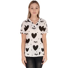 Hearts-57 Women s V-neck Scrub Top by nateshop