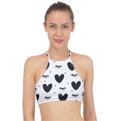 Hearts-57 Racer Front Bikini Top by nateshop