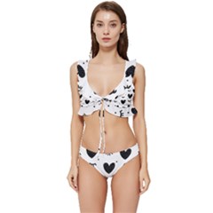 Hearts-57 Low Cut Ruffle Edge Bikini Set