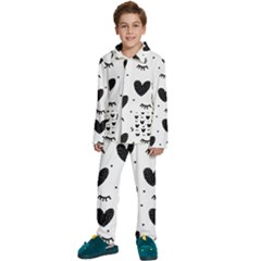 Hearts-57 Kids  Long Sleeve Velvet Pajamas Set by nateshop