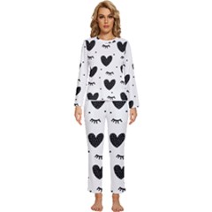 Hearts-57 Womens  Long Sleeve Lightweight Pajamas Set by nateshop