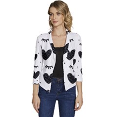 Hearts-57 Women s Casual 3/4 Sleeve Spring Jacket by nateshop