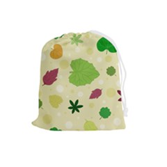 Leaves-140 Drawstring Pouch (large) by nateshop