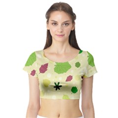 Leaves-140 Short Sleeve Crop Top