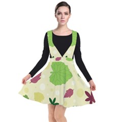 Leaves-140 Plunge Pinafore Dress by nateshop