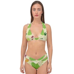 Leaves-140 Double Strap Halter Bikini Set by nateshop