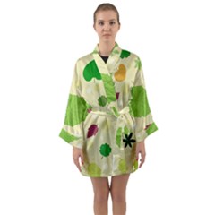 Leaves-140 Long Sleeve Satin Kimono by nateshop