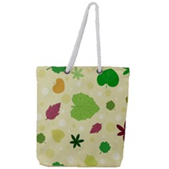 Leaves-140 Full Print Rope Handle Tote (large) by nateshop