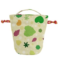 Leaves-140 Drawstring Bucket Bag by nateshop