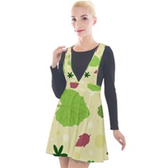 Leaves-140 Plunge Pinafore Velour Dress by nateshop