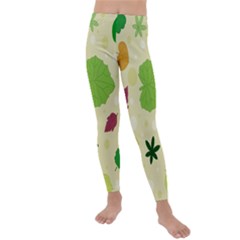 Leaves-140 Kids  Lightweight Velour Leggings by nateshop