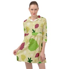 Leaves-140 Mini Skater Shirt Dress by nateshop