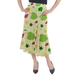 Leaves-140 Midi Mermaid Skirt by nateshop